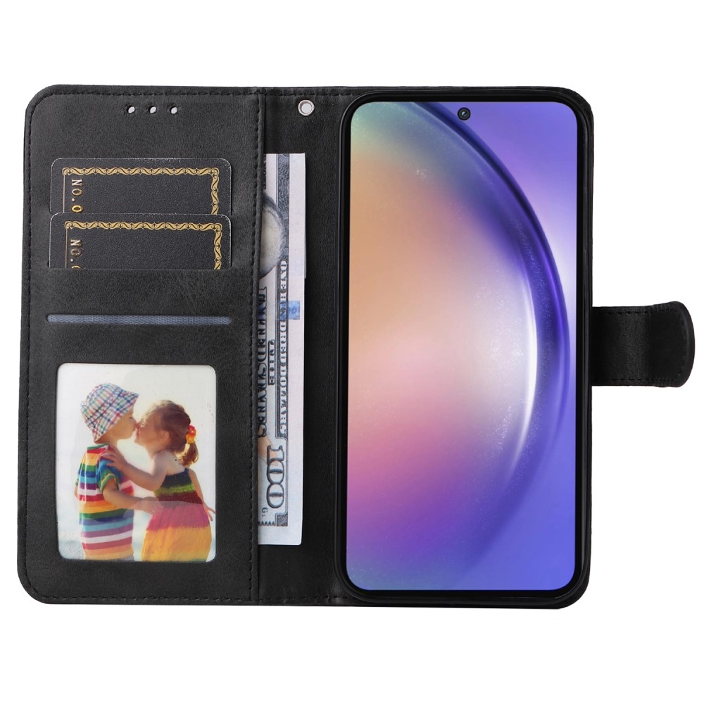 SKALO Samsung A55 5G PU Leather Wallet Case - Multiple Colors Black - Image 3
