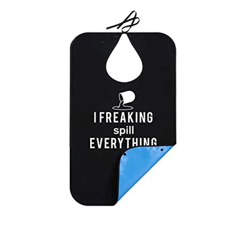 Adult Bib Clothing Protector Adult Reusable Bib for Adults with Crumb Catcher (Cup) - Image 1