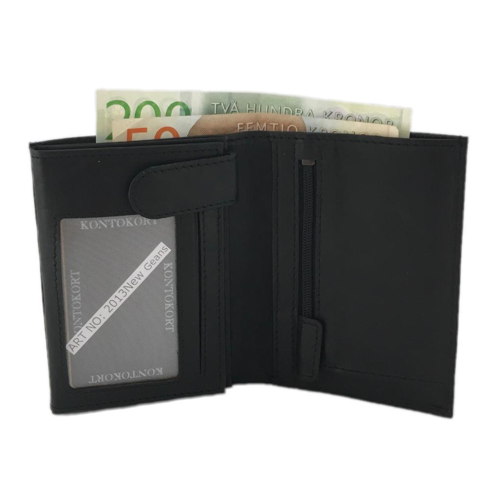 Spacious men's leather wallet with 12 card slots - Black - Image 1