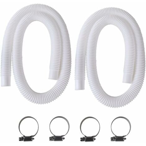 Pool Hose, 2 pcs 32 mm hose for above ground pool, 150 cm pool pump hose for Intex 330 GPH, 530 GPH and 1000 GPH/NC/_max Black Black - Image 1