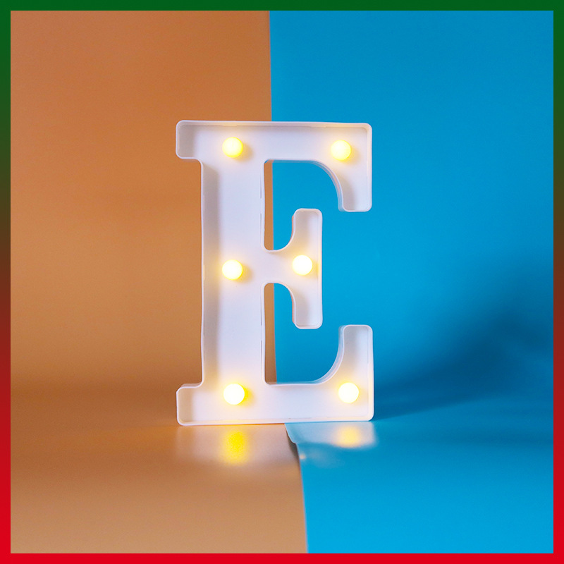 Luminous letters, very suitable for luminous weddings and birthday parties home decoration lamps (white, E) Capital letter E - Image 2