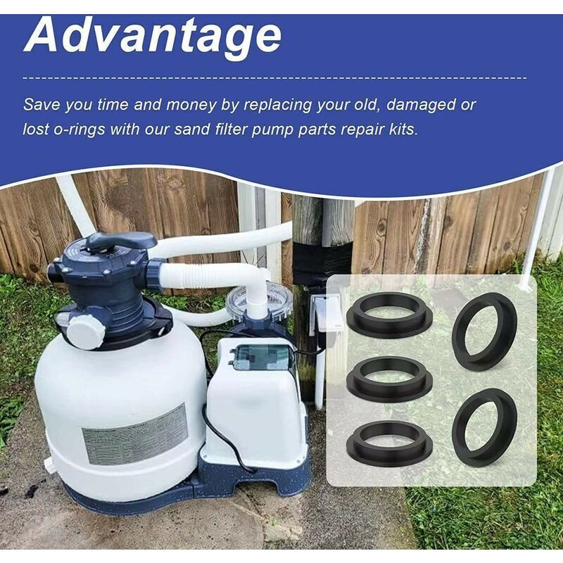 pcs 11412 Pool Filter Pump Washers L-ring Compatible with INTEX Sand Filter Pump Motor..DEBUNS - Image 5