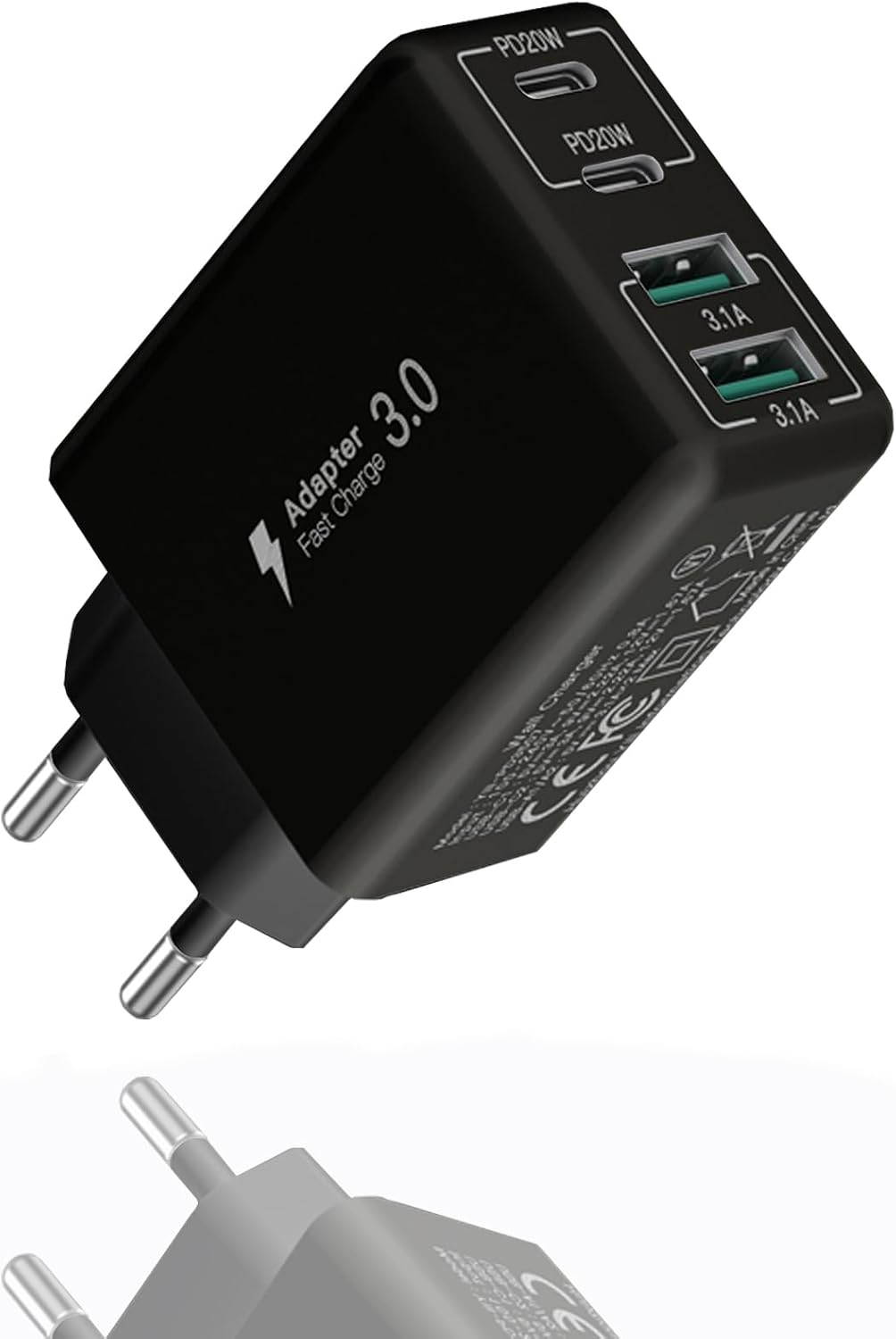 Compatible USB C Charger, 40W USB Multi Fast Charger, Multiple USB Outlets USB Charging Plug Adapter, USB Charger{EE} - Image 1