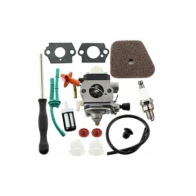 Carburetor Kit for Stihl FS87 FS90 FS100 FS110 FS130 HL95 HL100 HT100 HT101 KM90 KM100 KM110 SP90 Chainsaws, Includes Air Filter and Fuel Line. - Image 1