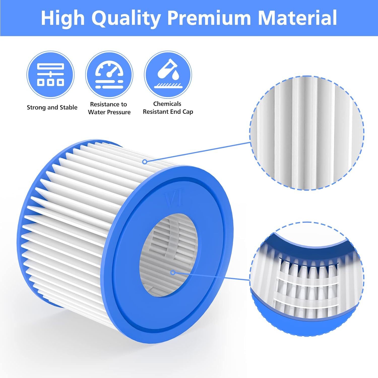 Lay-Z-Spa Filter Cartridge (VI), Compatible with All Lay-Z-Spa Hot Tubs 6pcs - Image 4