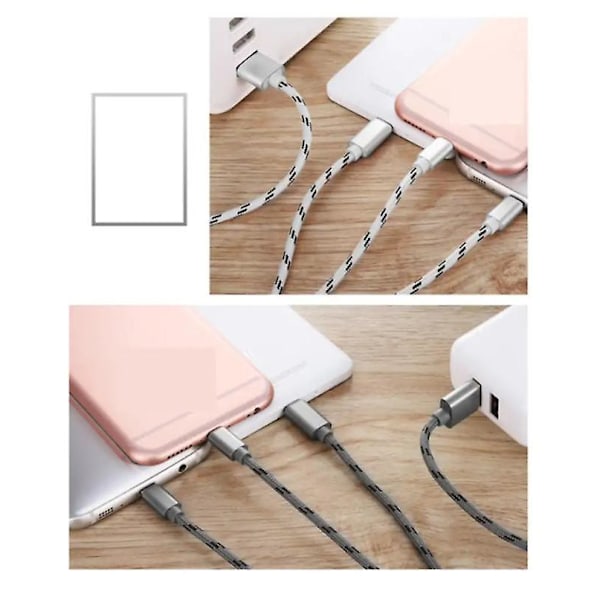 2m Gray USB Type C Fast Charging Cable Compatible with Samsung S21 S22 S23 - Image 2
