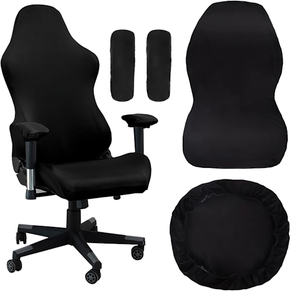 [QD] Gaming chair cover, with armrests, black stretchy chair cover, washable, for gaming chair, computer chair, swivel chair - Image 1