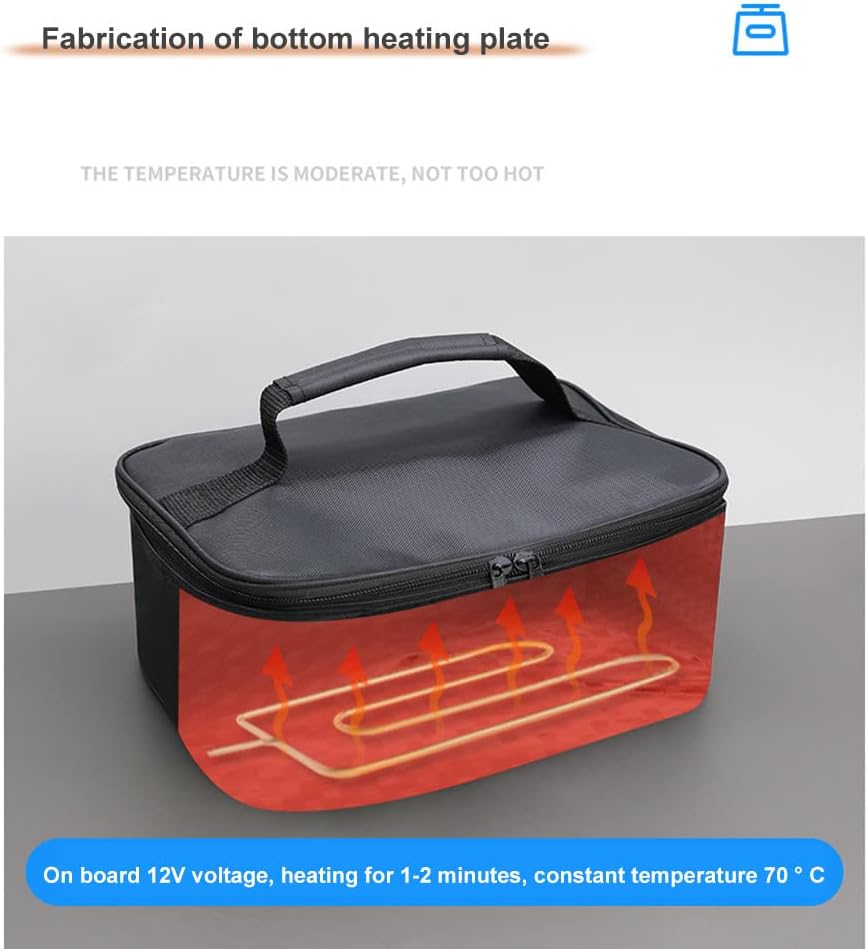 12V cooler bag for car, electric picnic bag lunch bag cooler bag foldable cooler bag for carrying picnic food - 29cmx21cmx11cm - Image 4
