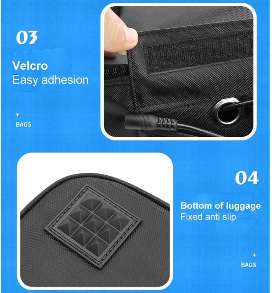 12V cooler bag for car, electric picnic bag lunch bag cooler bag foldable cooler bag for carrying picnic food - 29cmx21cmx11cm - Image 5