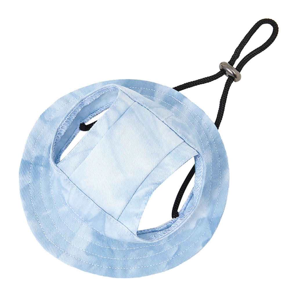 Dog fleece hat Adjustable dog Outdoor port UV protection Hat cap qd best Light blue S Light blue S - Image 1