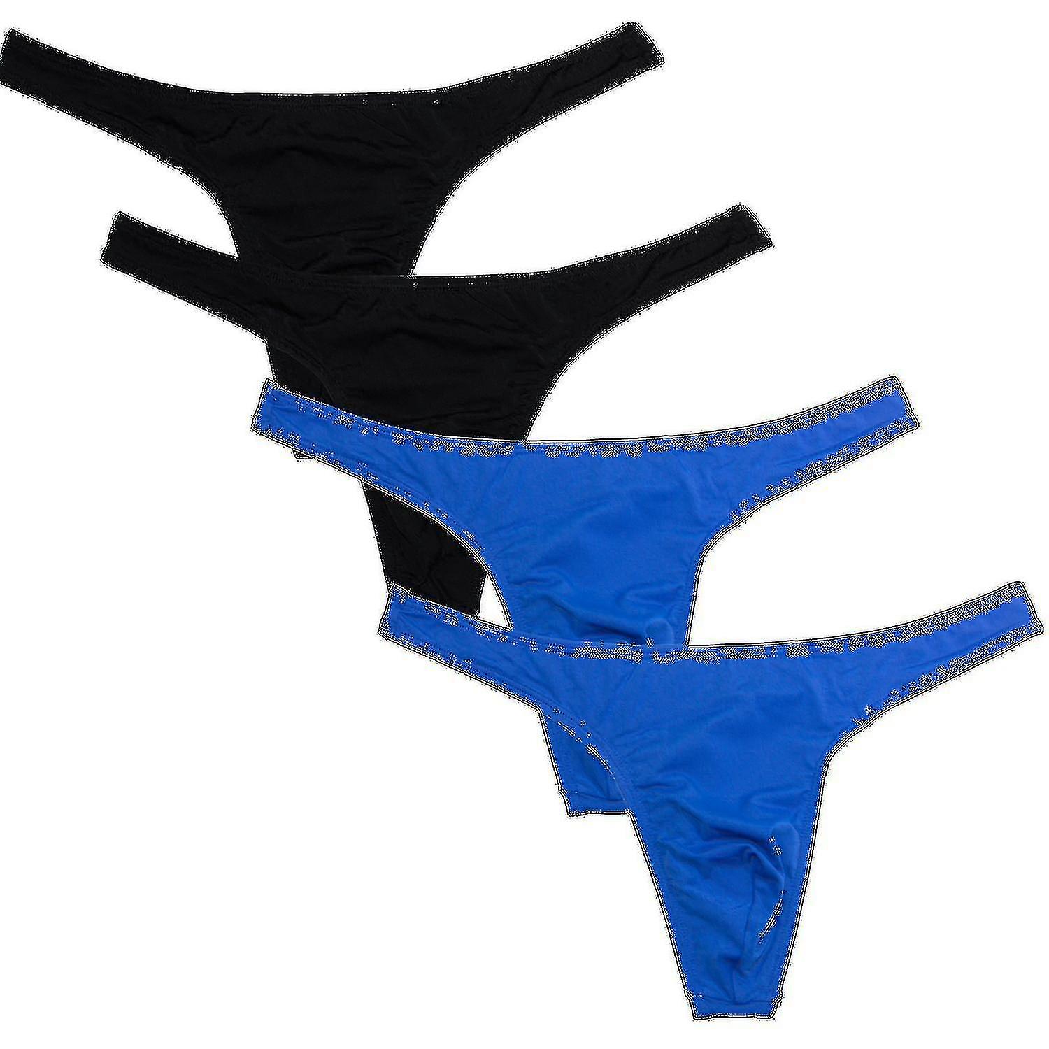 Men's Thong Underwear 4-pack Black blue S Black blue S - Image 1