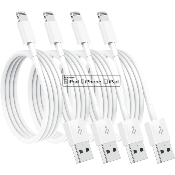 4-Pack Apple MFi Certified Lightning Charging Cable 1.8m – Compatible with iPhone 12/11/X/XR/XS/8/7 - Image 1