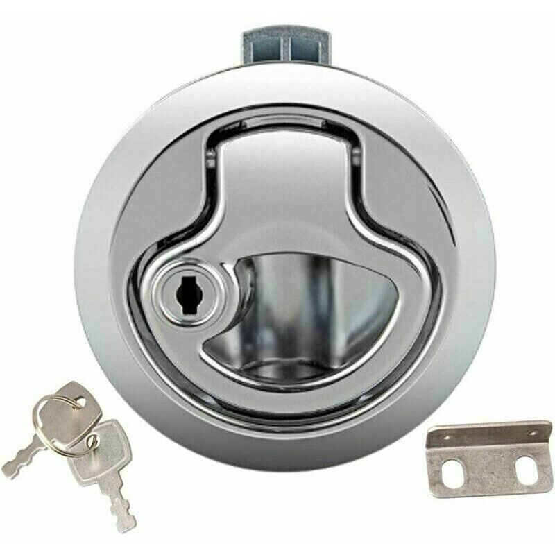 Boat Hatch Lock Pull Marine, Zinc Alloy Recessed Hatch Lock with Locking Door for Yacht Trailer Motorhome Deck Hatch Door Cabinet..DEBUNS - Image 1
