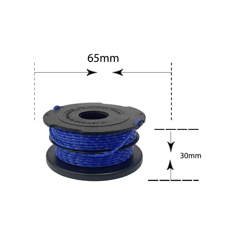 BLACK+DECKER 3-pack Replacement Spools for Trimmers, Reflex Plus Self-Unwinding Spool, 3 x 12 m Nylon Line, ⌀1.5 mm Line, A6441X3-XJ Blue - Image 3