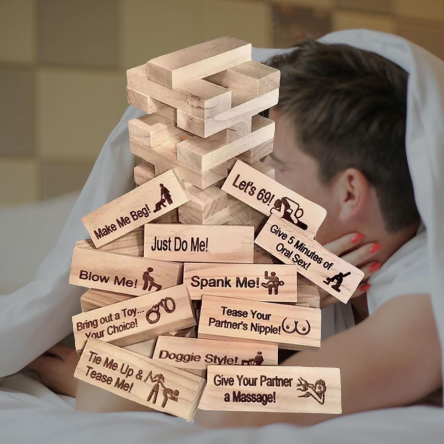 Block Tower Jenga Game Couple Dating Block Tower Jenga Game - Image 4