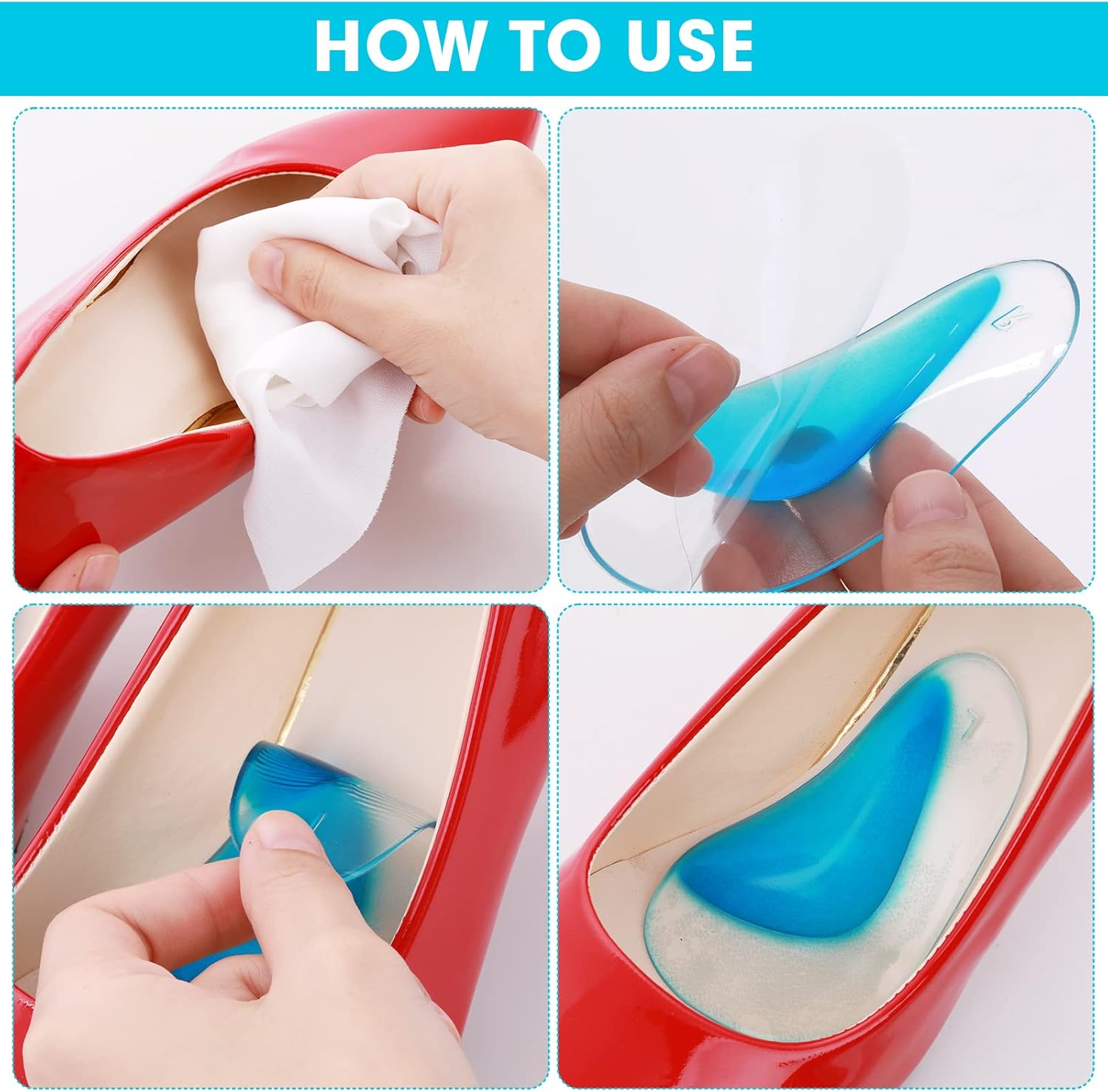 Pairs Orthopedic Gel Insoles for Arch Support, Orthopedic Silicone Arch Support, Plantar Fasciitis Gel Shoes - Image 5