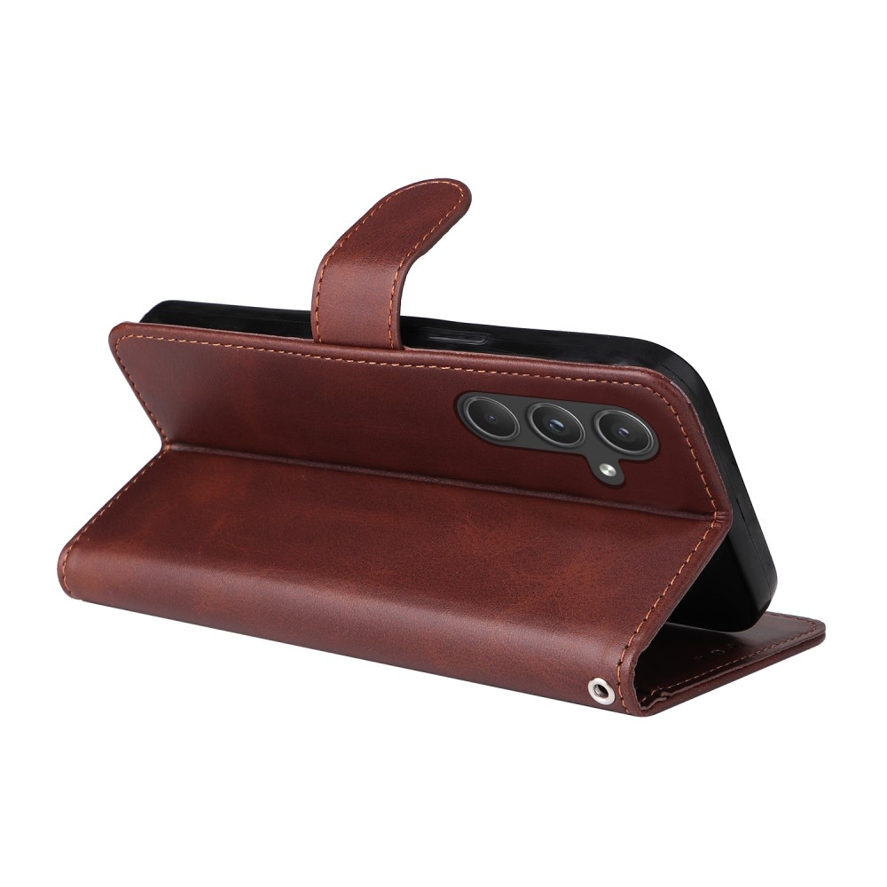 SKALO Samsung A55 5G PU Leather Wallet Case - Multiple Colors Brown Brown Brown - Image 5