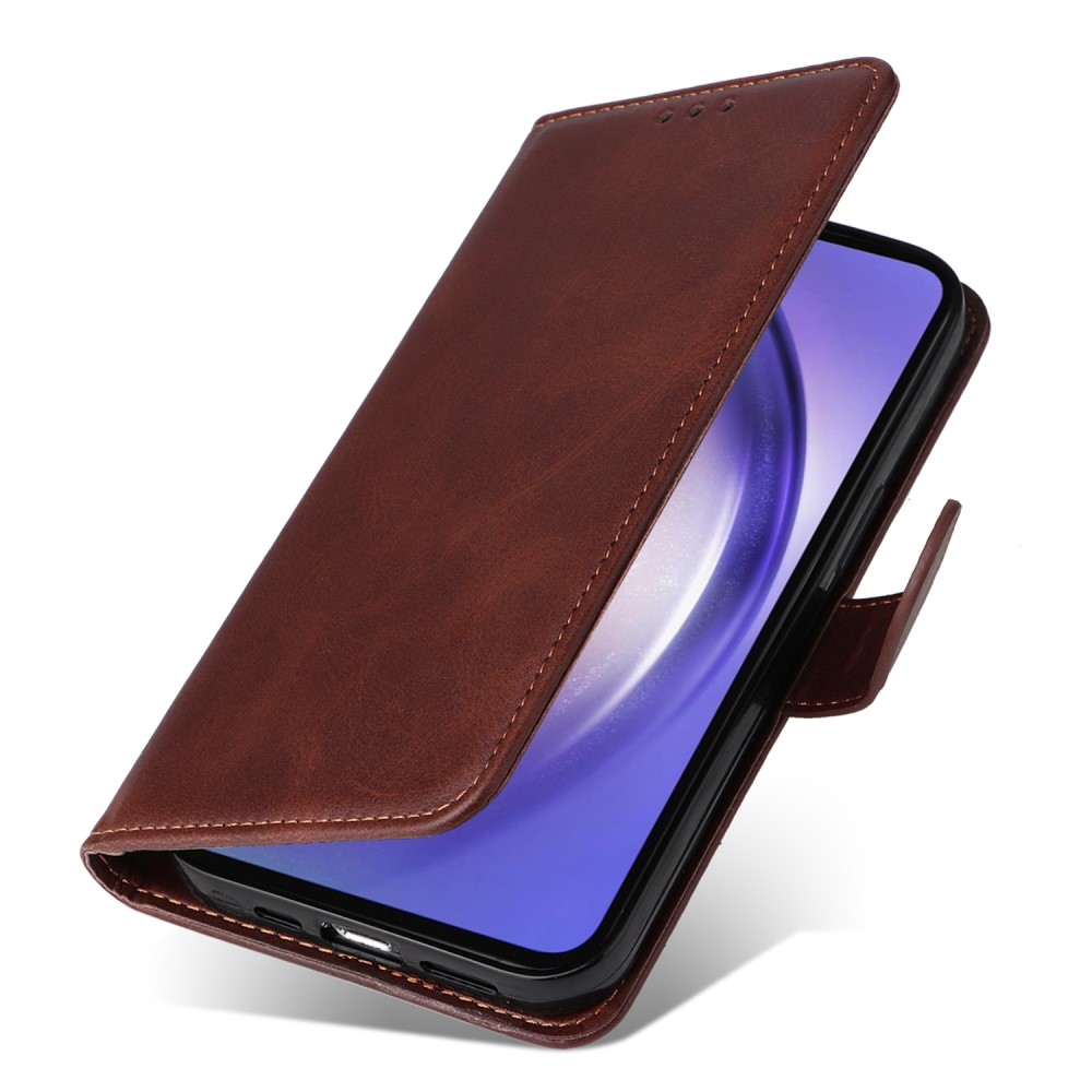 SKALO Samsung A55 5G PU Leather Wallet Case - Multiple Colors Brown Brown Brown - Image 6