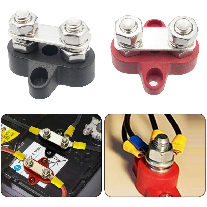 Busbar Terminal Block Battery Power Ground Terminal Block M8 Dual Pins 5/16\