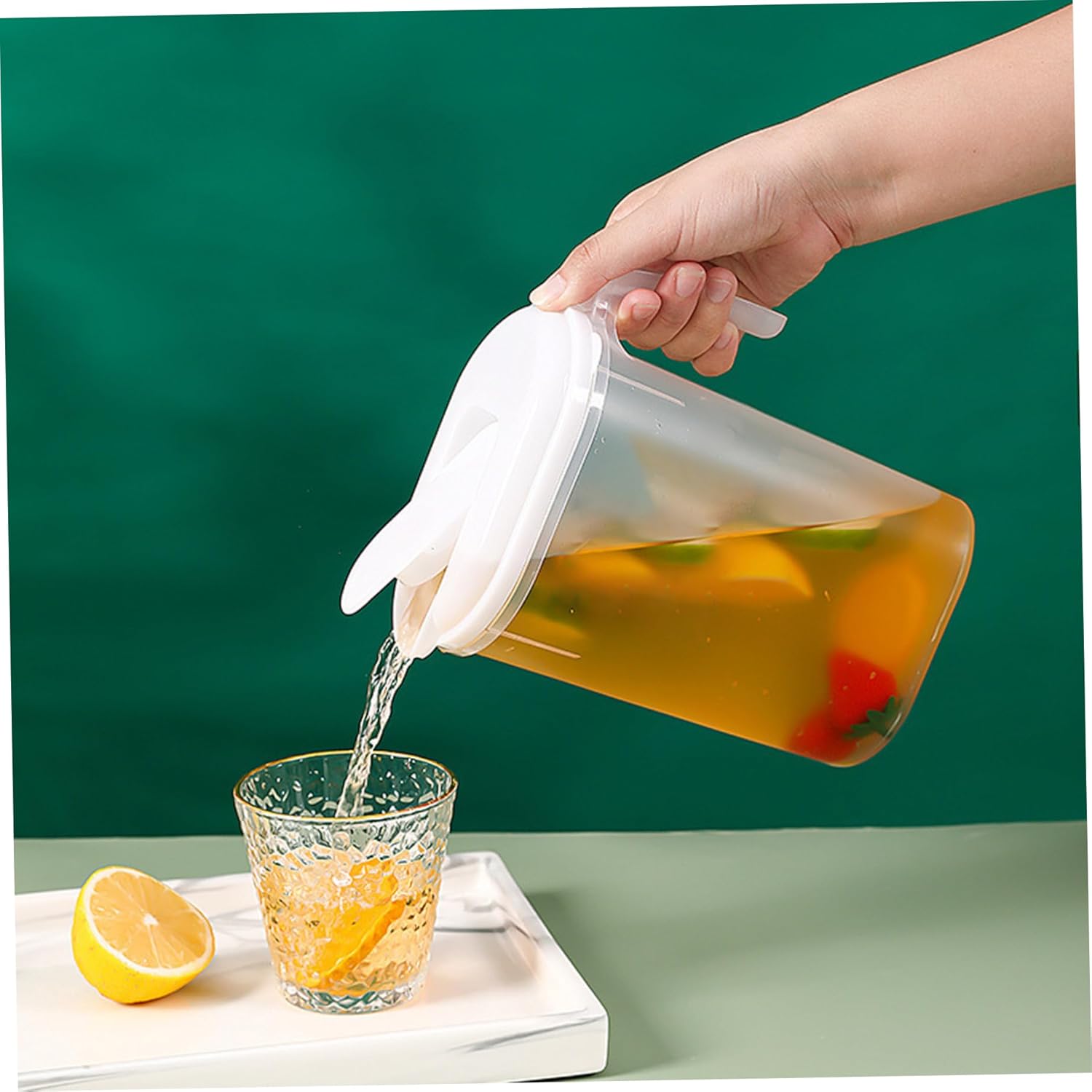 Cooling Water Jug, 1.5L and 2L plastic jug with filter lid, leak-proof for juice or iced tea - Image 5