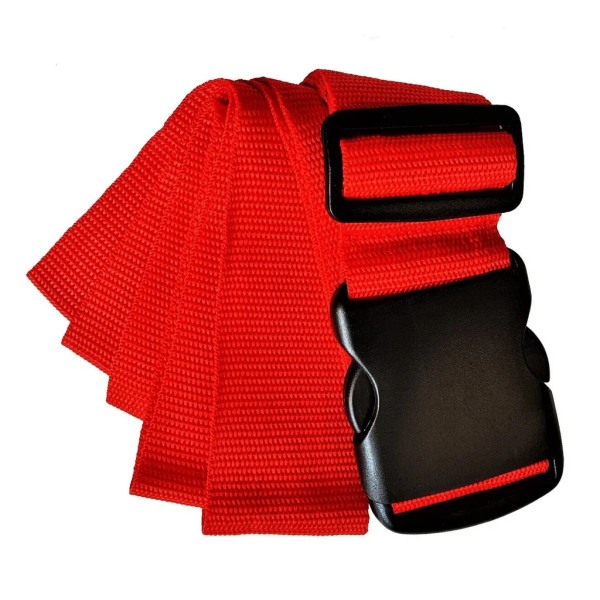2-pack luggage strap with 2x metal luggage tag set red adjustable luggage strap luggage strap suitcase strap luggage strap suitcase - Image 2