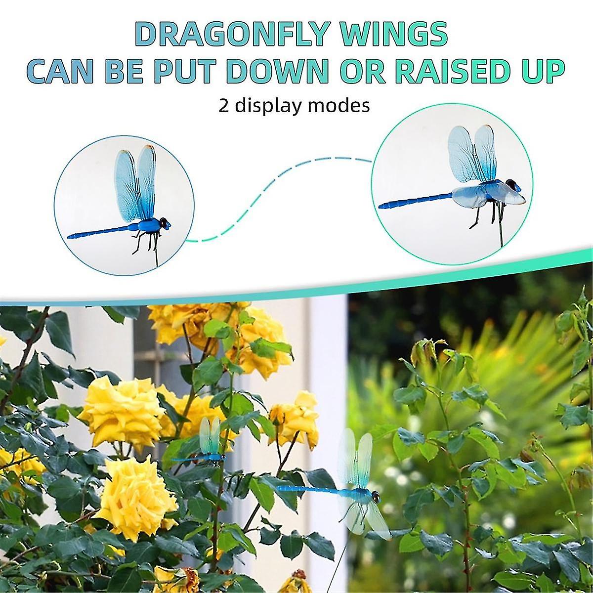 2024 12pcs Artificial Dragonfly Clips for Outdoor Use 3D Dragonfly Decor Gardening, 3D Dragonfly Garden - Image 5