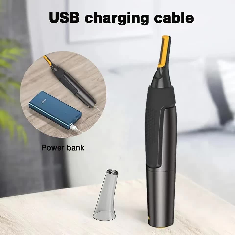 Ultra-thin precision trimmer Electric nose hair trimmer Mini portable ear trimmer for men nose hair shaver Waterproof safe clean USB charging model - Image 2