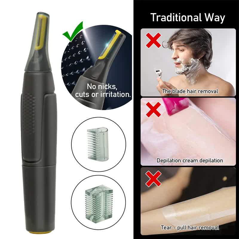 Ultra-thin precision trimmer Electric nose hair trimmer Mini portable ear trimmer for men nose hair shaver Waterproof safe clean USB charging model - Image 3