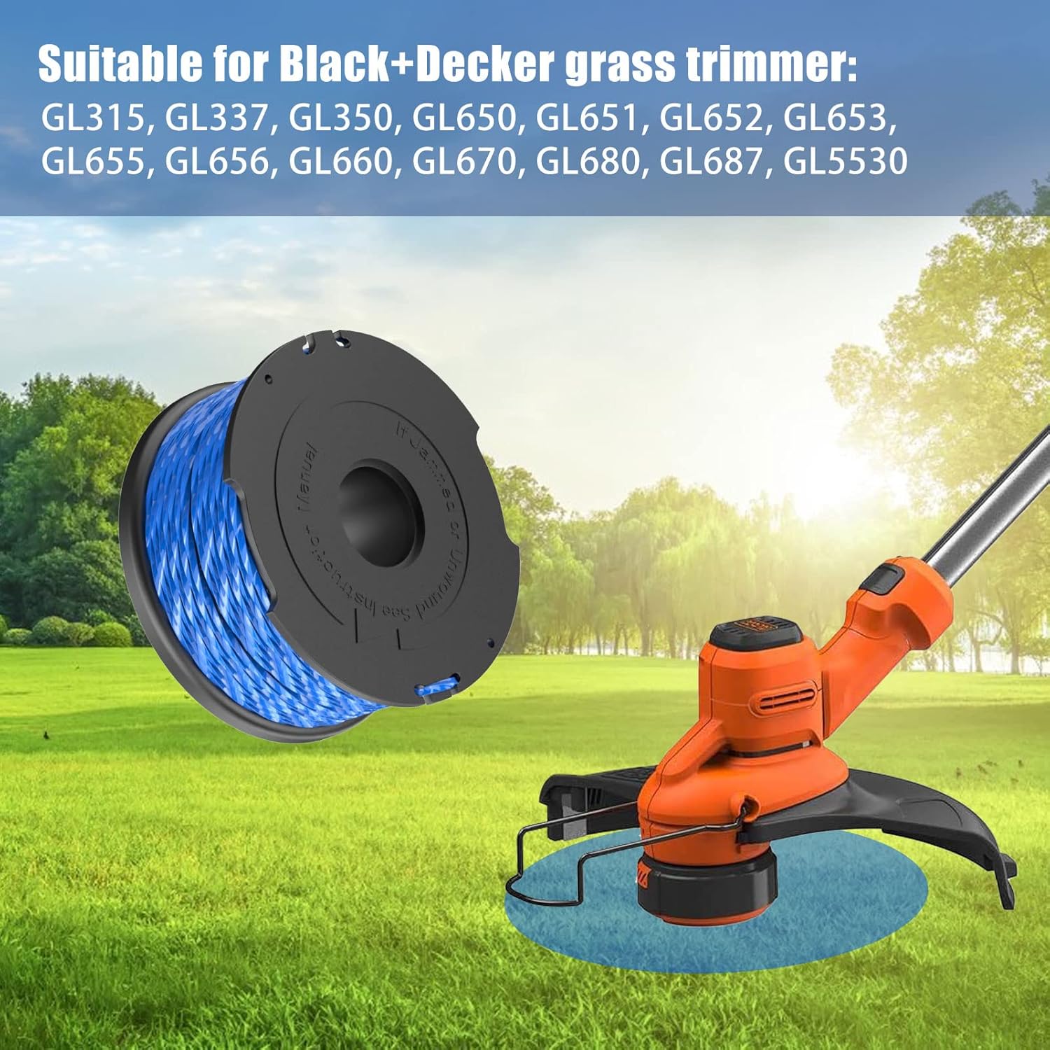 Replacement Spool for Black & Decker A6441 Trimmer Line, 1.65mm, Replacement Spools for GL652, GL655, GL650, GL660, GL680 Trimmer - Image 4