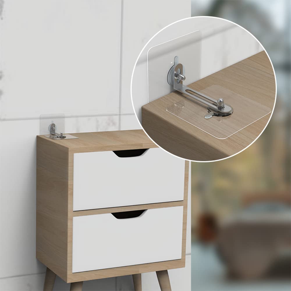 pcs Furniture Wall Anchors without drilling the wall Install anti-tip furniture with kit proofing Attach the shelf to the wall to prevent furniture from falling - Image 4