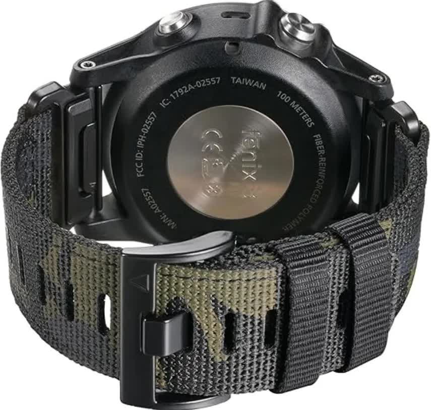 26mm Military Nylon Strap for GARMIN Fenix 7X Pro / 6X Soft Durable Replacement Strap Army Green Army green - Image 3