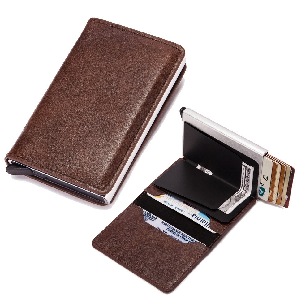 Card Holder with RFID & NFC Protection - Choose your color! Dark brown Dark brown - Image 3