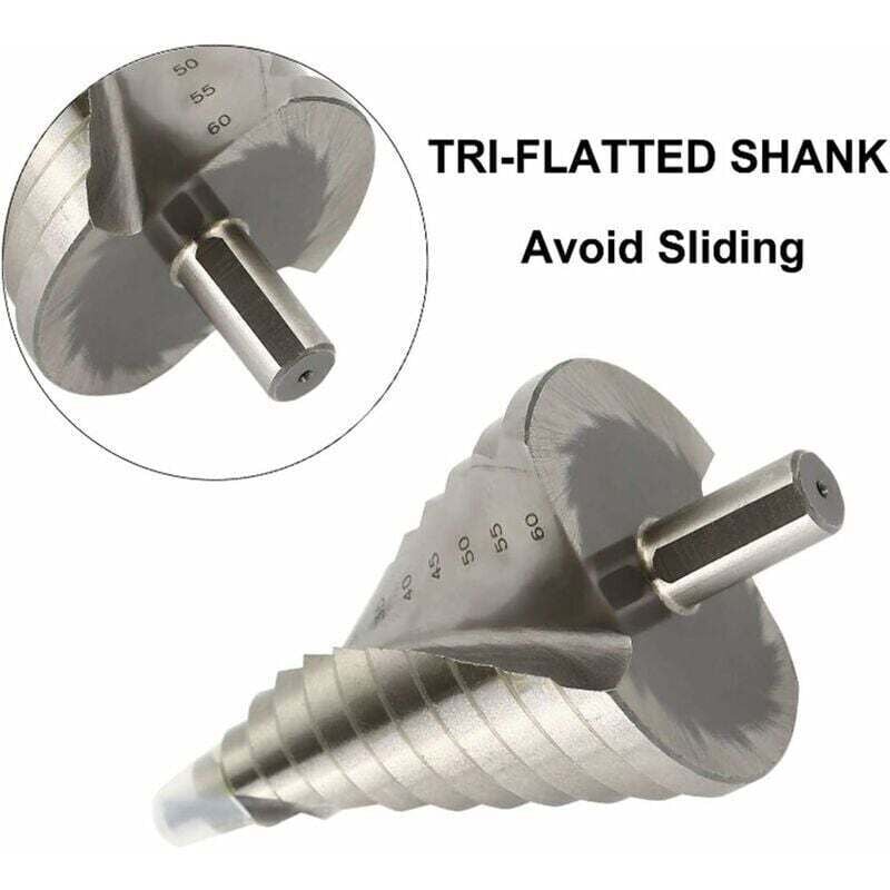HSS Step Drill Ø 6-60mm - Spiral Large Cone Drill for Metal, Wood, Plastic - Image 3