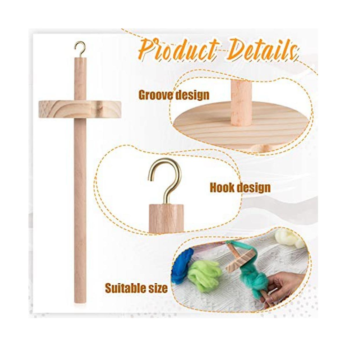 2pcs DIY Dragonfly Spindle Yarn Spinner Handmade Wooden Spinning Wheel For Yarn Making Yarn Spindle - Image 3