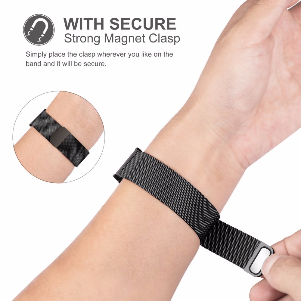 Stainless Steel Milanese Magnetic Bracelet for Garmin venu 2/venu SQ/venu 2S Venu SQ Silver - Image 6