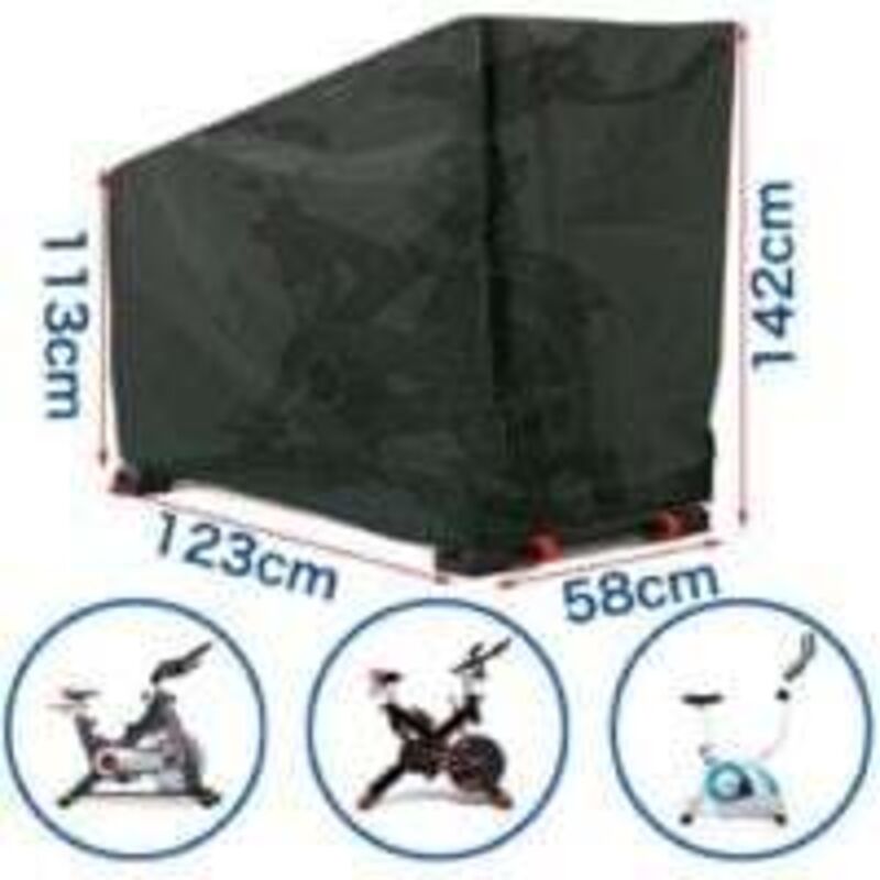 Waterproof Exercise Bike Cover - 123 x 58 x 113/142 cm - Dustproof and Sunproof - for Outdoor Cycling - Image 2