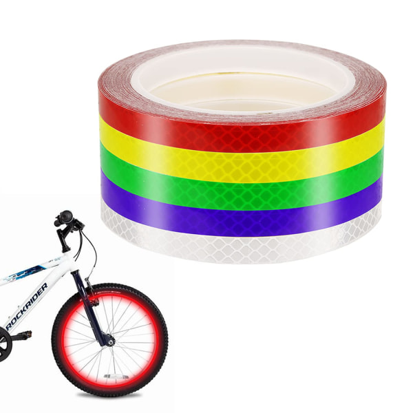 Reflective Stickers for Bicycle, Color Reflective Tape, Self-Adhesive Safety Tape, Waterproof Warning Tape (1cm*8m) - Image 1