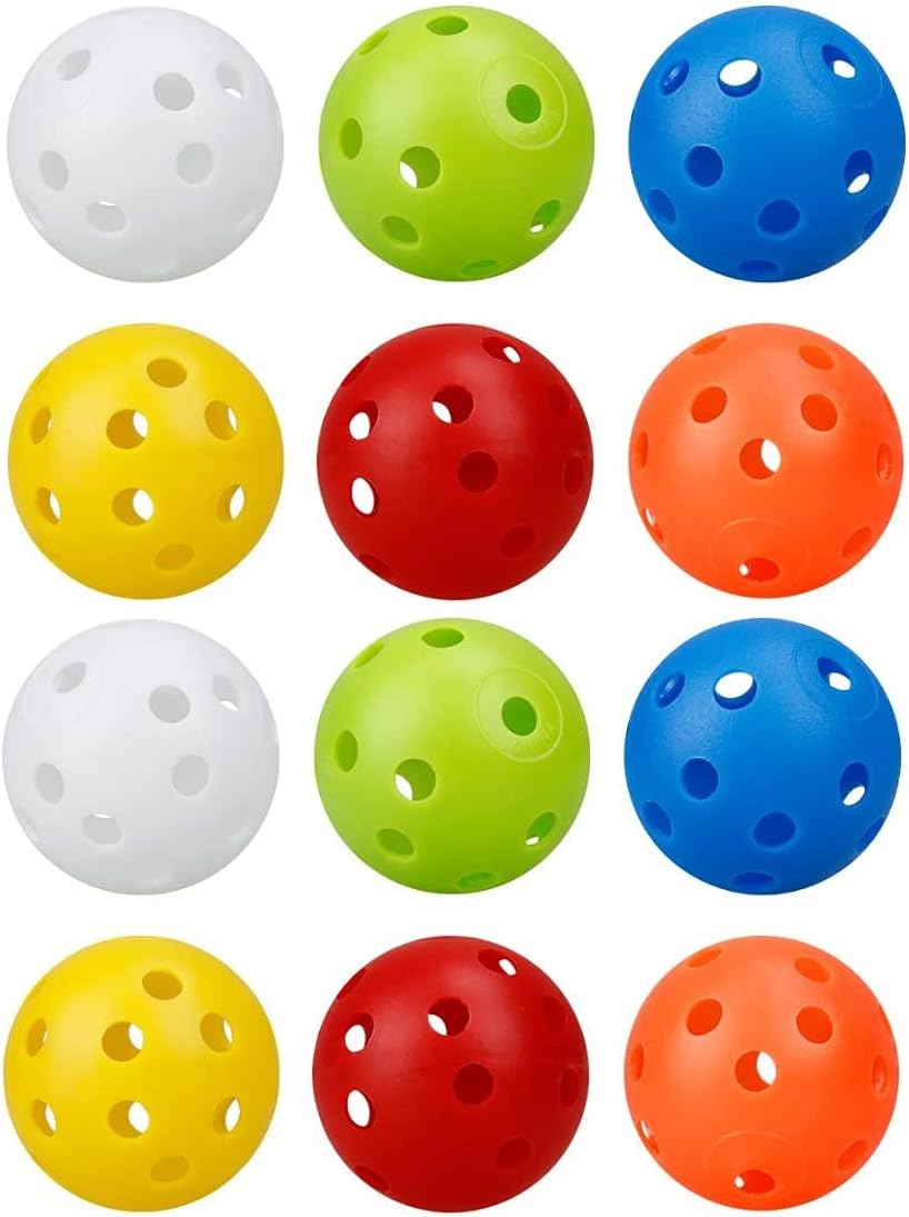 12-Pack Golf Practice Balls, Hollow Practice Balls with Airflow, 42mm Plastic Golf Balls, for Swing Training, Driving Range, Home Use - Image 1