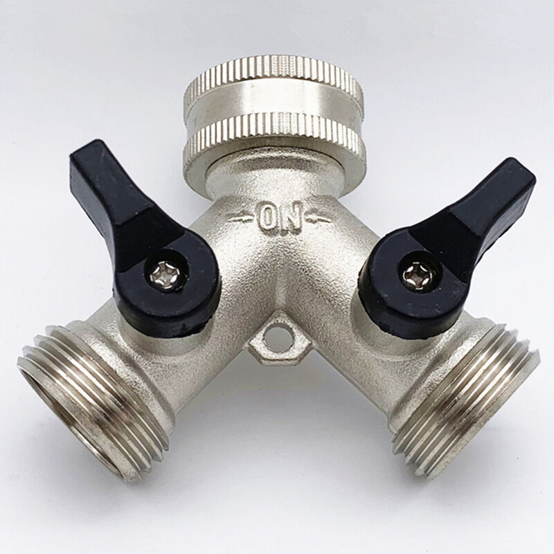 2-way Brass Hose Splitter with Quick Connect for 3/4\