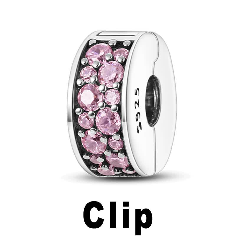 925 Sterling Silver Clip Charms Safety Chain Charm Silicone Stopper Bead Fit Jewelry Making For Bracelet T Diy PTC512 - Image 1