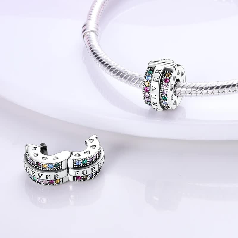 925 Sterling Silver Clip Charms Safety Chain Charm Silicone Stopper Bead Fit Jewelry Making For Bracelet T Diy PTC512 - Image 4