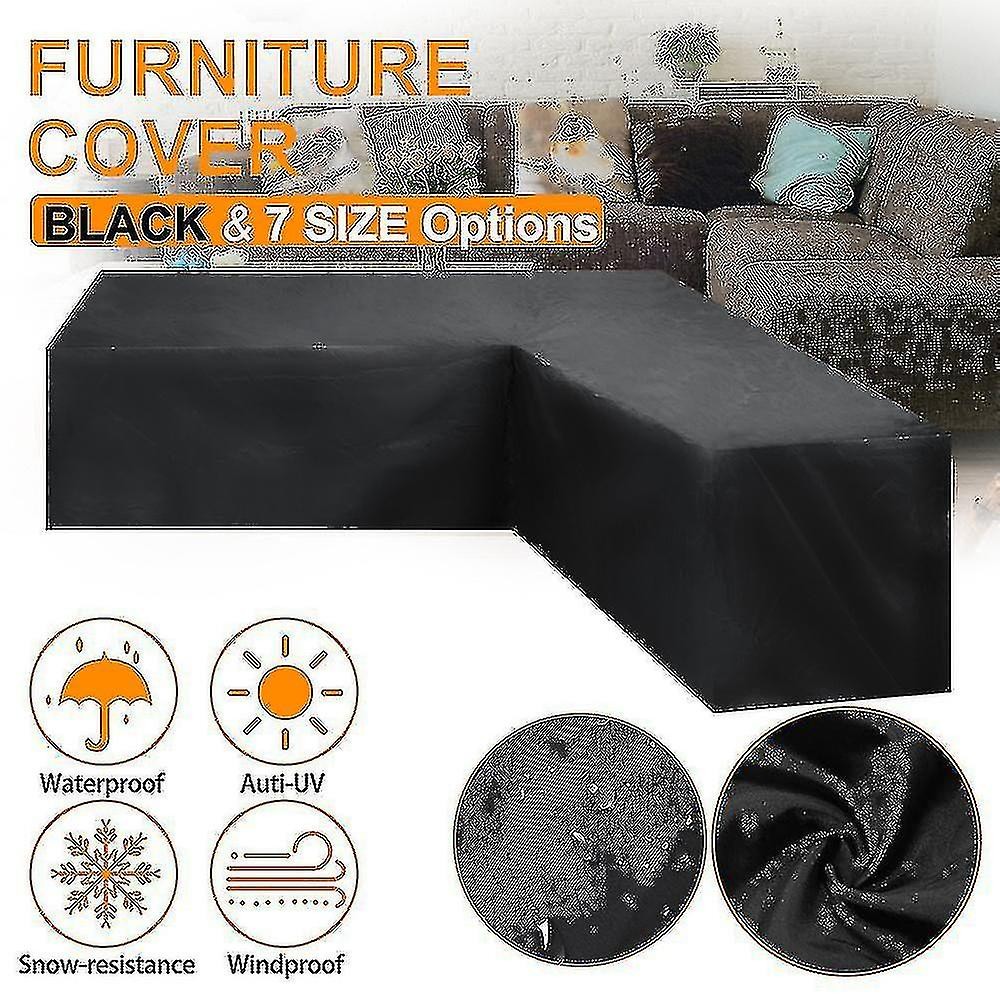 12 Sizes L-Shape All-Weather Cover Waterproof Rattan Corner Furniture Protector Garden Patio Outdoor Sofa Cover Dust Cover270*200*82cm - Image 4