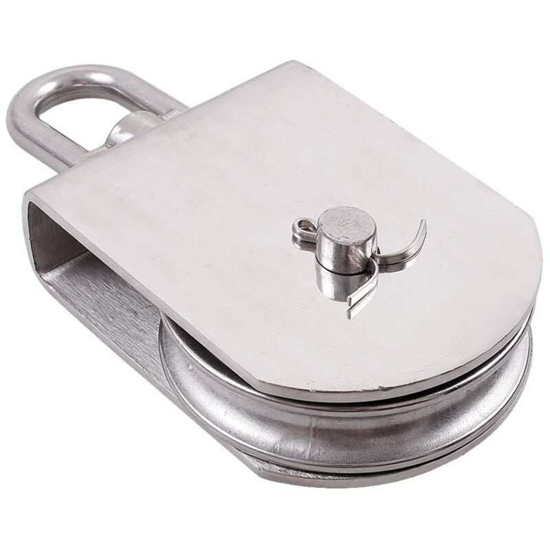 M100 Lifting Single Wheel Block Roller Load Capacity 1000kg, Heavy Duty 304 Stainless Steel Single Wheel Swivel Lifting Rope Wheel Block - Image 3