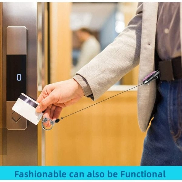 Keychain Retractable 3 ID Cards Yo-Yo, Retractable ID Card Holder Keychain Key Ring Key Tag Retractable for Keys, Card Holder ID Card Holder - Image 2