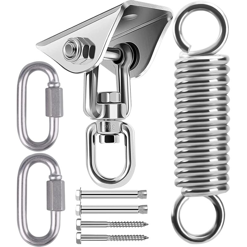 Ceiling Mount Hanging Chair Spring, Hammock Hanging Hooks Kit Stainless Steel 360° Rotation Ceiling Mount up to 450 kg - Image 1