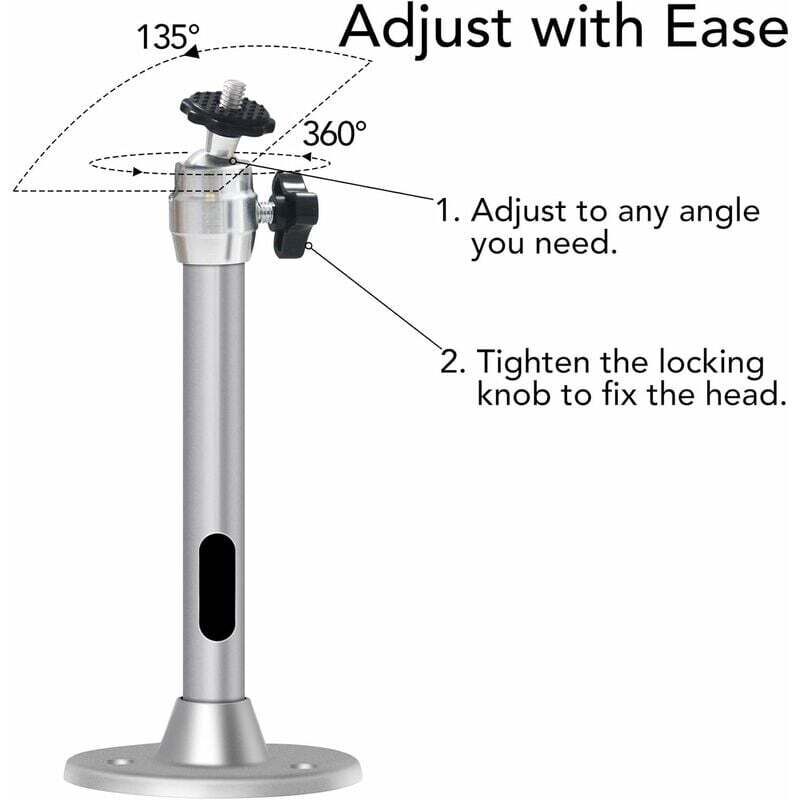 Projector Ceiling Mount, 3kg Load Capacity, 360° Rotation, 90° Tilt Angle, Ceiling and Wall Mount for Mini Projector - Made of Aluminum - Image 3