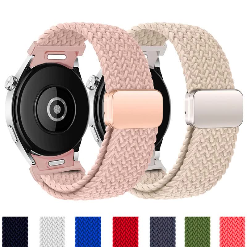 Braided Strap for Samsung Galaxy Watch 6 4 classic/5 Pro 45mm 47mm 43mm 44mm 40mm Magnetic Strap Without Gap Galaxy Watch 6 Strap Rainforest Green Rainforest Green watch 4 40mm 44mm - Image 2