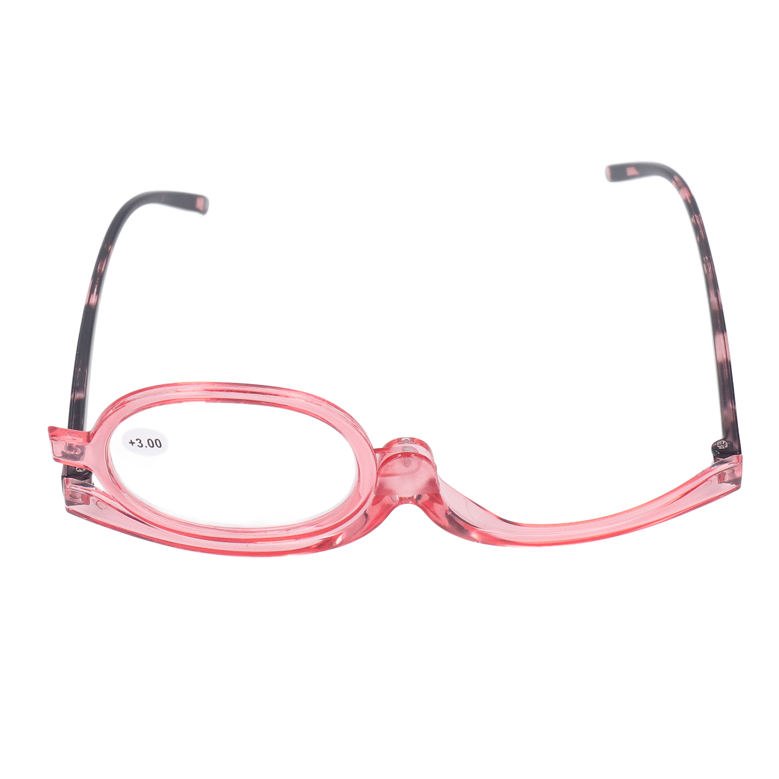 Makeup Glasses Lightweight Foldable Rotating Single Lens Women Magnifying Cosmetic Glasses, Pink, +3.00 - Image 1