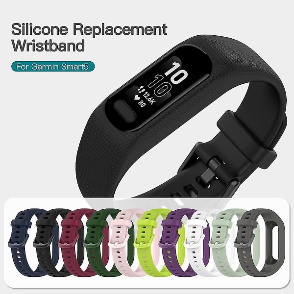 3pcs Soft Silicone Wristbands for Garmin Vivosmart 5 Wristband, Replacement Sports Wristbands in Different Colors for Vivosmart 5, Black-White-Blue - Image 3