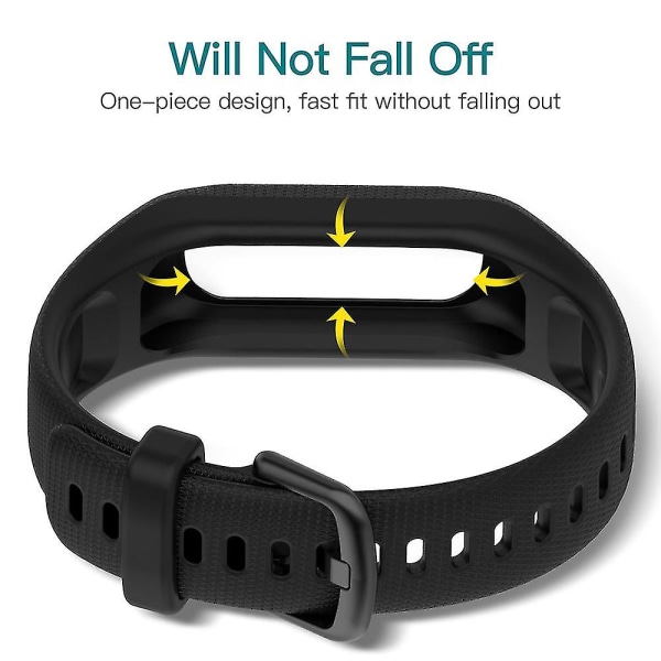 3pcs Soft Silicone Wristbands for Garmin Vivosmart 5 Wristband, Replacement Sports Wristbands in Different Colors for Vivosmart 5, Black-White-Blue - Image 4